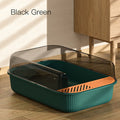 PAWS ASIA Suppliers Plastic Green Semi Closed Open Splash Proof Cat Litter Box Pet Toilet Box