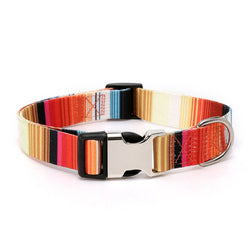 PAWS ASIA Factory Polyester Colorful Personalized Printed Engraved Metal Buckle Dog Collar Cat