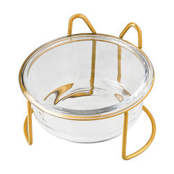 PAWS ASIA China Manufacturers Elevated Metal Stand Tilted Double Water And Food Cat Glass Bowl