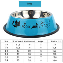 PAWS ASIA Suppliers Dropshipping Stainless Steel Non Slip Multi Color Print Pet Feeder Dog Bowl Cat