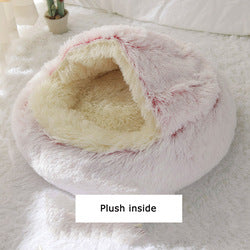 PAWS ASIA Suppliers New Stylish Hot Sale Indoor Cute Plush Soft Luxury Pet Nest Cat Bed With Blanket Cover