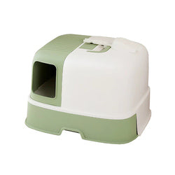 PAWS ASIA Wholesale Plastic Pet Products Cleaning Large Space Cat Litter Box With Corridor