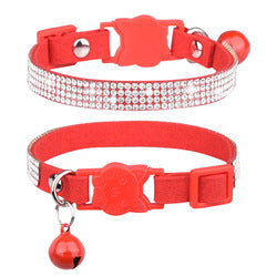 PAWS ASIA Wholesale Pet Accessories Breakaway Luxury Rhinestone Dog Cat Collar With Bells