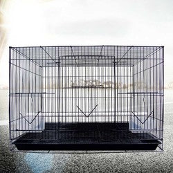 PAWS ASIA Suppliers Best Sell Pet House For Sale Wire Mesh Metal Square Small Bird Cages With Bowl