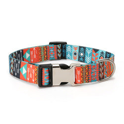 PAWS ASIA Factory Polyester Colorful Personalized Printed Engraved Metal Buckle Dog Collar Cat