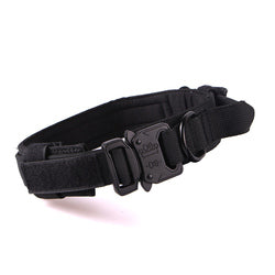 PAWS ASIA Factory Metal Buckle Padded Nylon Outdoor Training Tactical Dog Collar With Handle