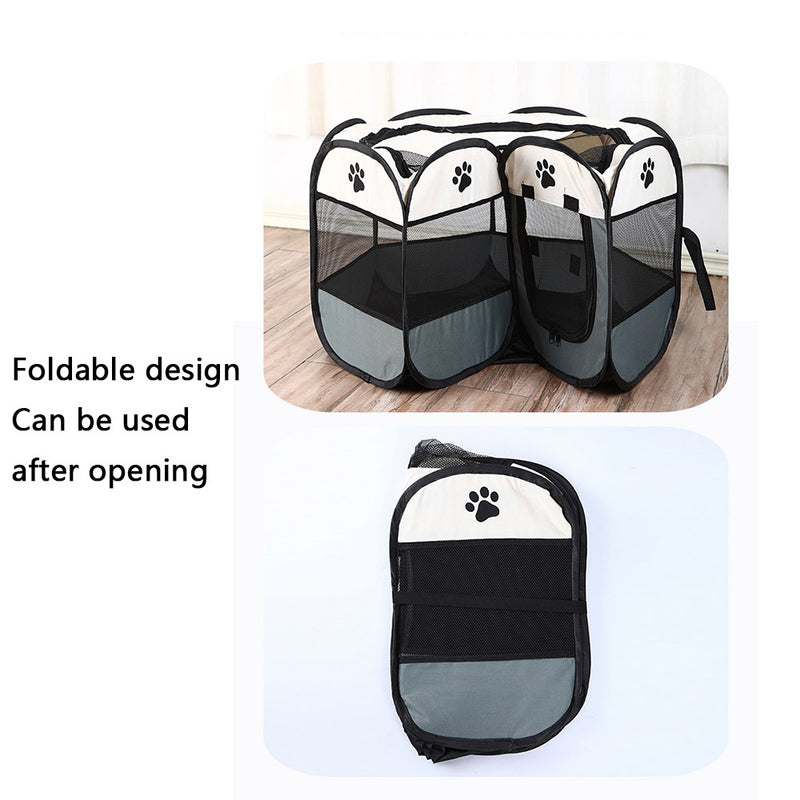 PAWS ASIA Suppliers Foldable Waterproof Oxford Breathable Mesh Dog Playpen Fence Cage Portable Pet Tent House Kennel Cat Carrier