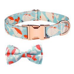 PAWS ASIA Manufacturers Western Style Luxury Colorful Pattern Removable Bow Tie Dog Collars