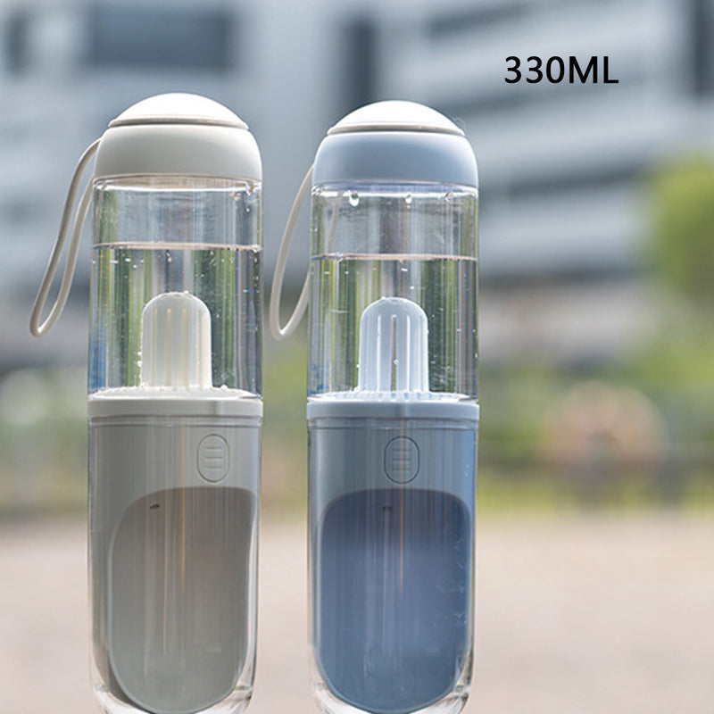 PAWS ASIA Wholesale Pet Outdoor Portable Designed Clear Dog Walk Water Bottle With Filter 330ML