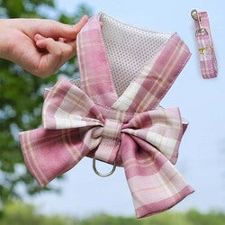 PAWS ASIA Manufacturers High Quality Luxury Cute Plaid Dog Harness Set Pet Skirt Vest For Small Dog