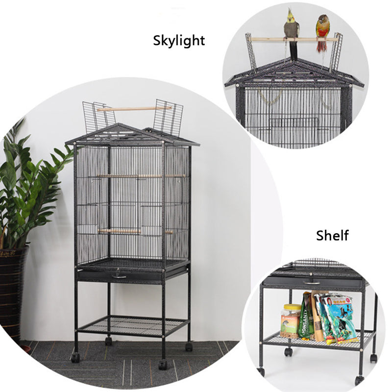 PAWS ASIA Suppliers Hot Sale Large Deluxe Breathable Big Parrot Breeding Bird Cage With Shelf