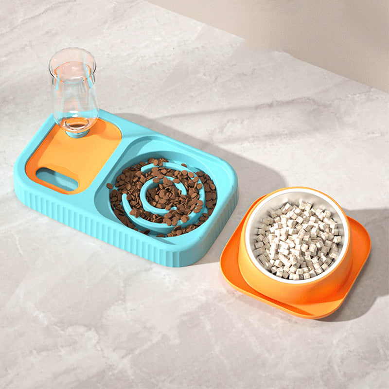 PAWS ASIA Suppliers Plastic Multifunctional Detachable Elevated Automatic Water Cat Bowl Dog Slow Feeder