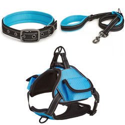 PAWS ASIA Wholesale New Waterproof Reflective Pet Dog Collar And Leash Harness Set With Bag