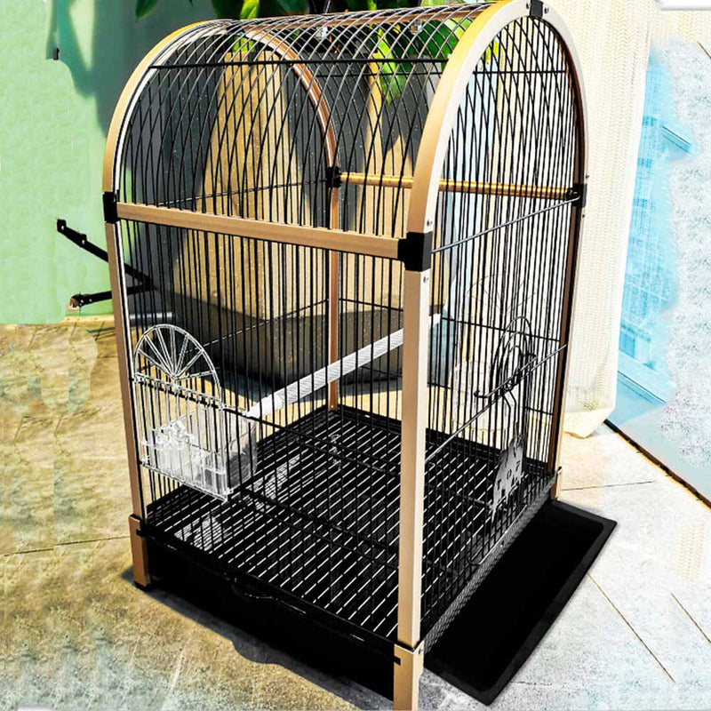 PAWS ASIA Chinese Manufacturers Semicircle Aluminium Large Breeding Display Bird Cage With Tray