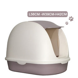 PAWS ASIA Factory New Design Plastic Full Closed Large Cat Litter Box Pet Cleaning With Handle