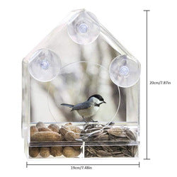 PAWS ASIA Suppliers Large Acrylic Outdoors Suction Cups Hang Bird Feeder House With Stand