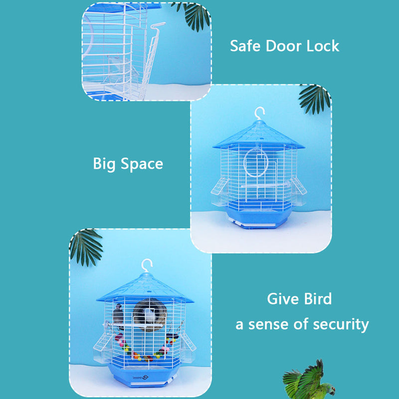 PAWS ASIA Manufacturer Portable Plastic Small Bird Cage With Tray And Hanging Hook