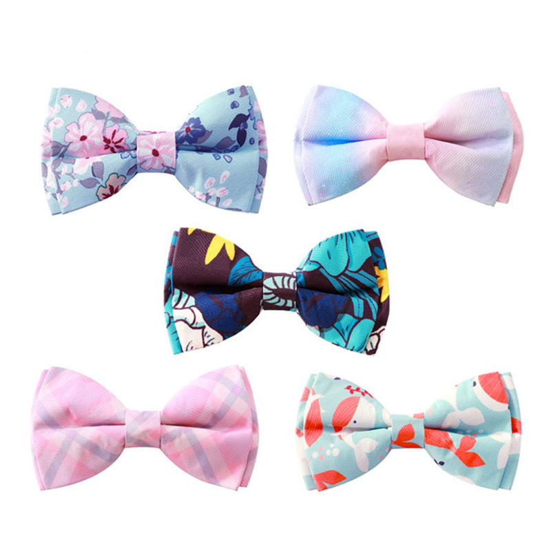 PAWS ASIA Manufacturers Western Style Luxury Colorful Pattern Removable Bow Tie Dog Collars