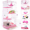 PAWS ASIA Suppliers Wholesale Luxury Outside 3 Layer Big Size Breeding Condo Cage Cat House With Tray Hammock Bowl Toy