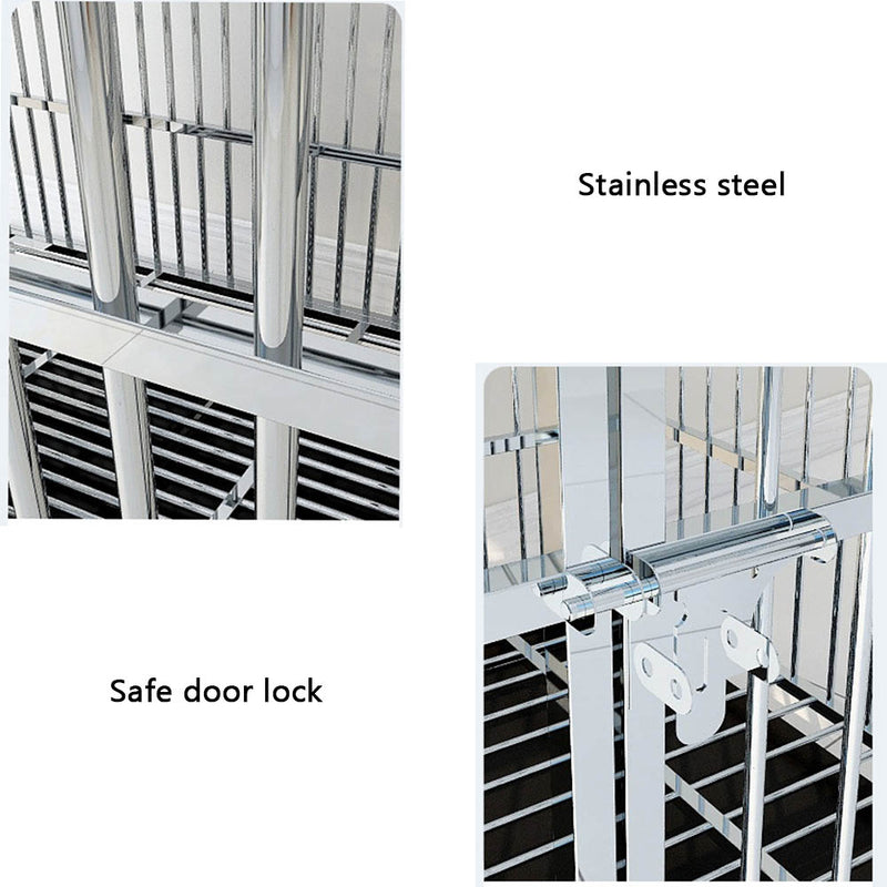 PAWS ASIA Suppliers High Quality Stainless Steel Wire High Duty Large Dog Cage With Tray Kennel