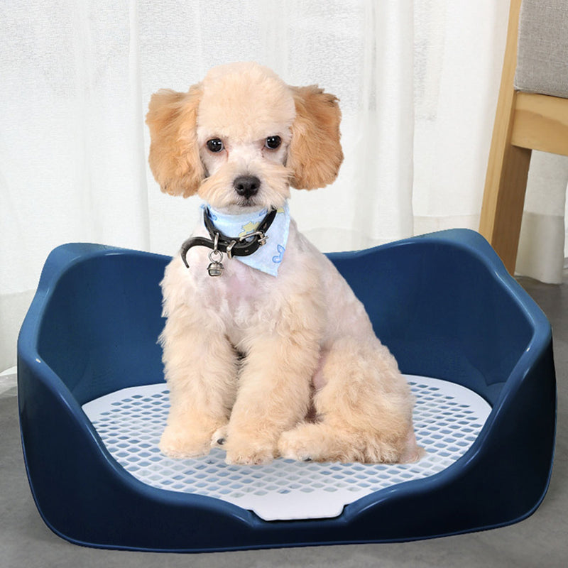 PAWS ASIA Wholesale Cheap Plastic Large Square Easy Clean Tray Indoor Dog Toilet With Removable Post Pet Potty