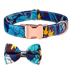 PAWS ASIA Manufacturers Western Style Luxury Colorful Pattern Removable Bow Tie Dog Collars