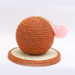 PAWS ASIA Wholesale Eco Friendly Durable Sisal Interactive Cute Cat Toy Ball Scratcher With Bell