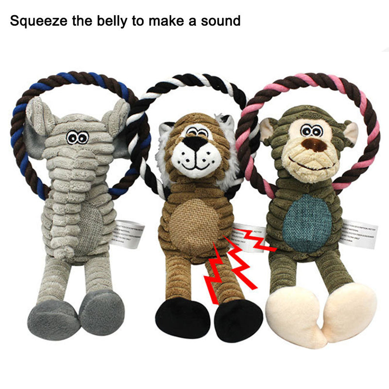 PAWS ASIA Factory Eco Friendly Squeaky Interactive Plush Small Animal Cotton Rope Dog Toys