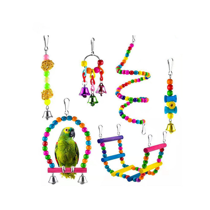 PAWS ASIA Lazada Top Sell High Quality Balancing Hanging Swings Chew Flying Pet Bird Toys Set