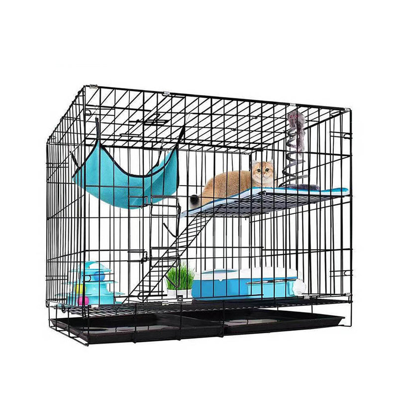 PAWS ASIA Factory Cheap Foldable Indoor Large 3 Layer Cat Cages With Tray Pet House For Sale