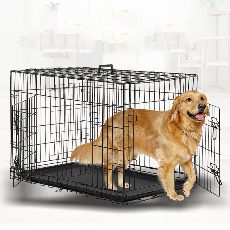 PAWS ASIA Factory High Quality Wire Stackable Large Double Door Dog Cage With Tray