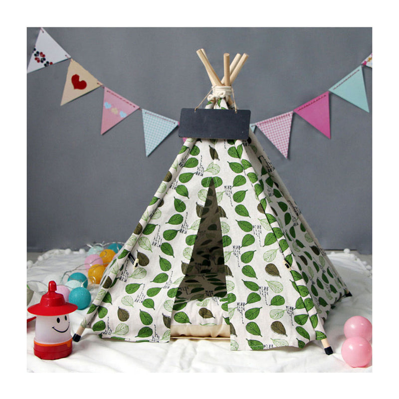 PAWS ASIA Manufacturer High Quality Wood Portable Cat Bed Dog Teepee Tents