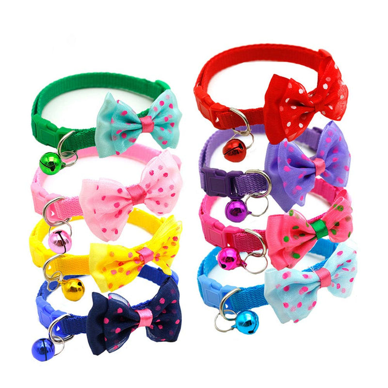 PAWS ASIA Manufacturers In Bulk Adjustable Breakaway Buckle Pet Bow Bell Cat Collar Small Dog