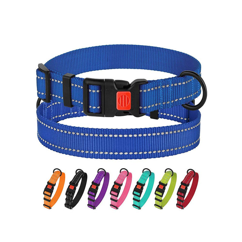 PAWS ASIA Manufacturers Sustainable Durable Plain Nylon Reflective Strong Dog Collar With Buckle