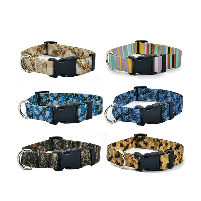 PAWS ASIA Shopee Hot Sale Summer Luxury Nylon Camo Breathable Large Dog Collar