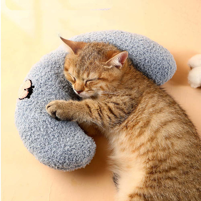 PAWS ASIA Suppliers Cute Soft Protect Cervical Half Round Cozy Plush Pet Pillow Dog Cat