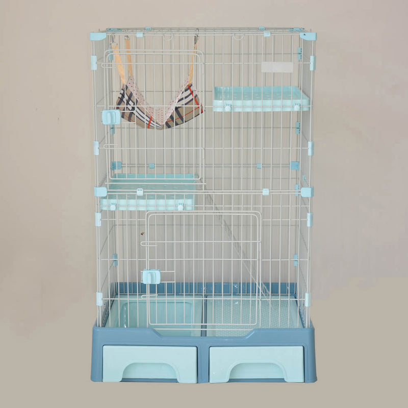 PAWS ASIA Suppliers Large 3 Layer Display Stainless Steel Wire Cat Cages With Hammock