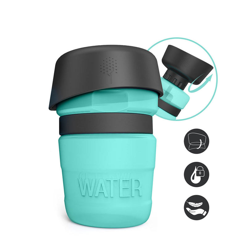 PAWS ASIA Wholesale New Silicone Travel Foldable Portable Outdoor Dog Water Bottle 520ml