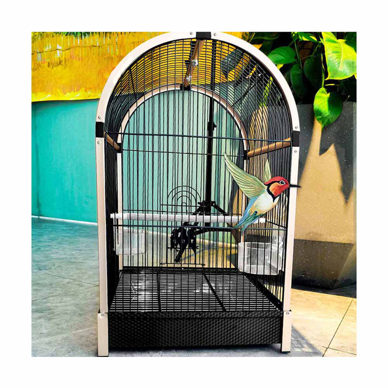 PAWS ASIA Chinese Manufacturers Semicircle Aluminium Large Breeding Display Bird Cage With Tray