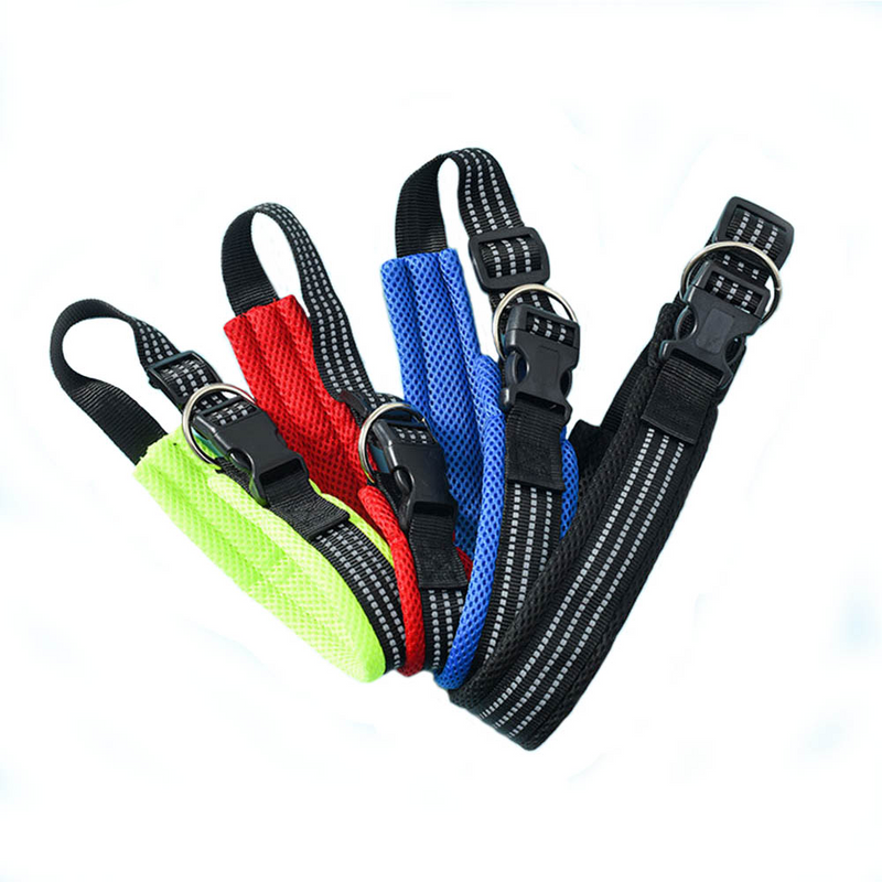 PAWS ASIA Manufacturers Customized High Quality Soft Mesh Adjustable Reflective Large Dog Collar